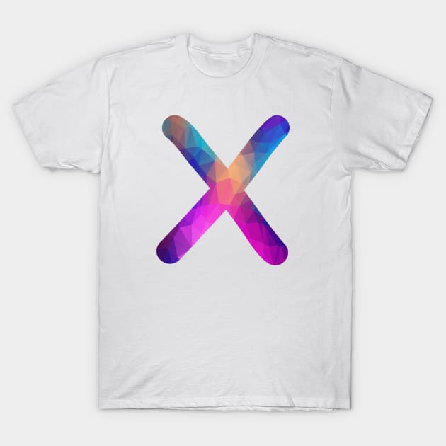 Letter X Capital Alphabet X Colorful Art Gift T-Shirt by Shariss